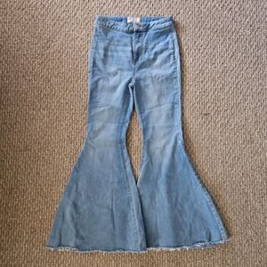 Free People Light Wash High Rise Just Float On Flare Jeans